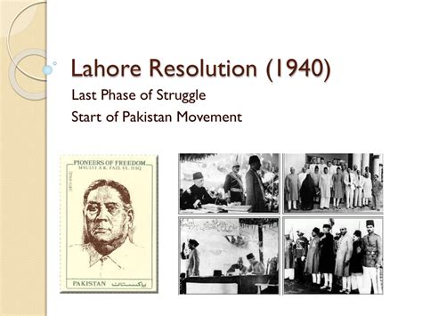 Why was Lahore resolution passed in 1940?