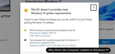 Why won't my PC let me update to Windows 11?