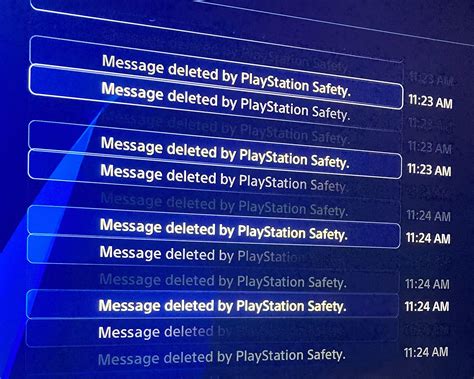 Why would a message be deleted by PlayStation safety?