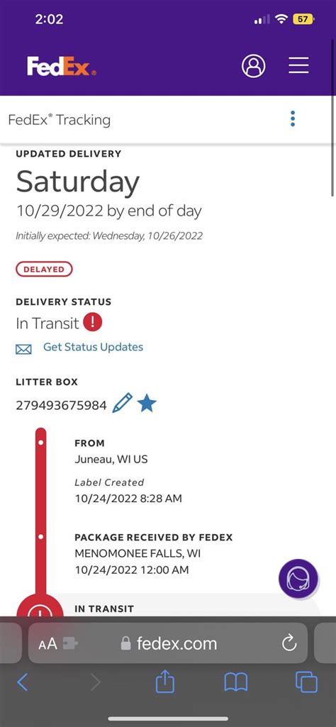 Will I get my FedEx package today if it is in transit?