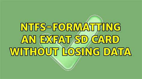 Will I lose my data if I format to exFAT?