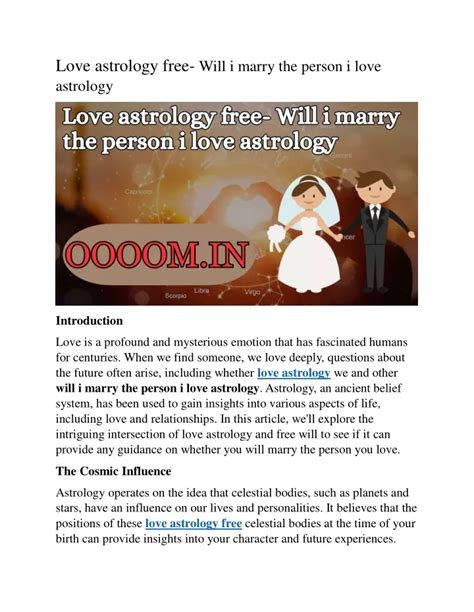 Will I marry the person I love astrology?