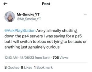 Will PS4 servers shut down?