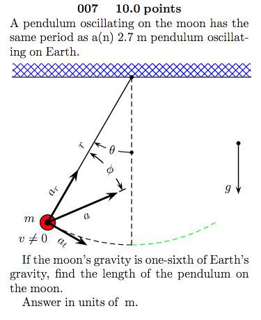 Will a second pendulum gain or lose time on the moon?