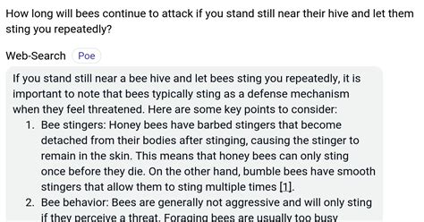 Will bees sting you if you stand still?