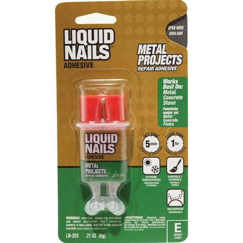 Will liquid nails hold plastic or metal?