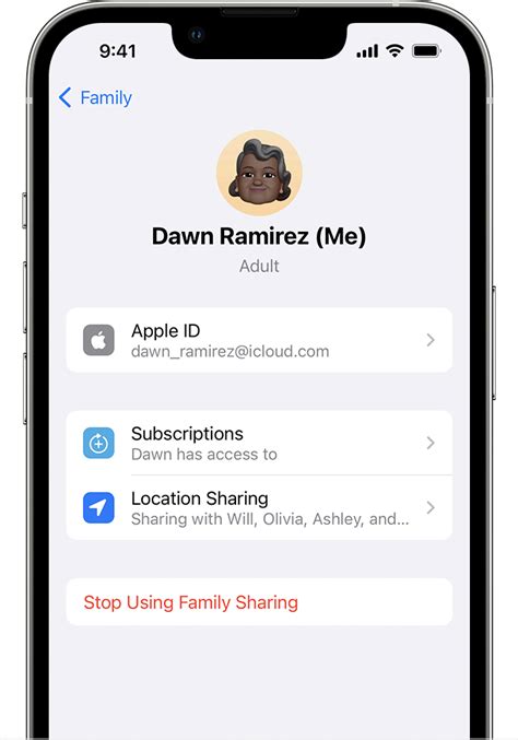 Will my family be notified if I stop using Family Sharing?