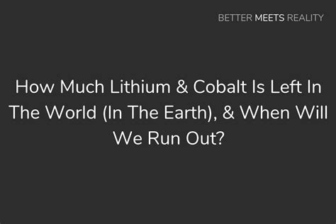 Will we run out of cobalt?
